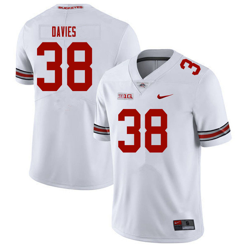Men #38 Marvin Davies Ohio State Buckeyes College Football Jerseys Sale-White